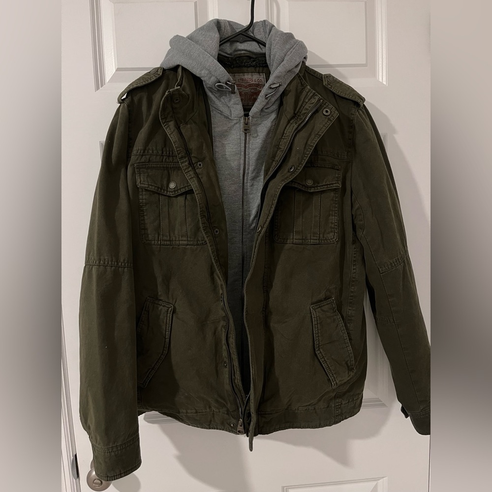 Levi’s Washed Cotton Sherpa Lined Hooded Trucker Jacket - Size Medium